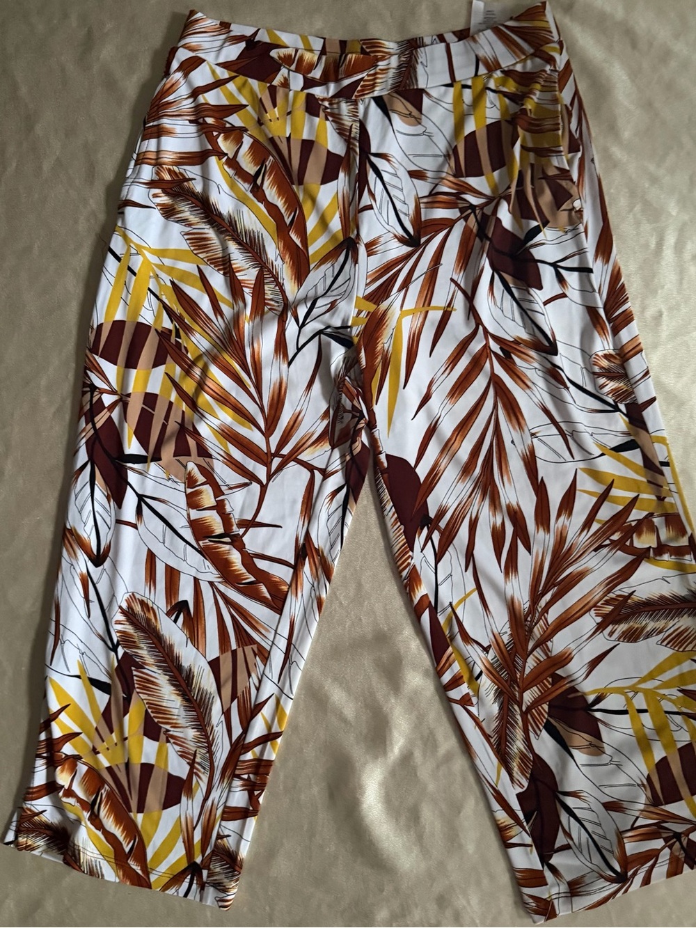Susan Graver Passport Regular Printed Liquid Knit Capri Pants XS a508751